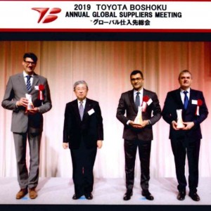 We recieved Regional Contribution Award from Toyota Boshoku Global